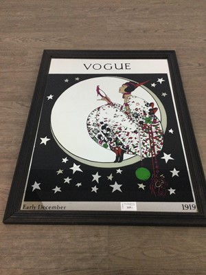 Lot 169 - A REPRODUCTION 'VOGUE' ADVERTISING MIRROR AND A SMALLER RENAULT MIRROR