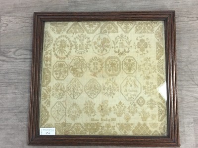 Lot 174 - A GEORGE III EMBROIDERED PANEL