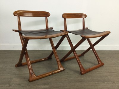 Lot 358 - A PAIR OF STARBAY BERMUDES ROSEWOOD FRAMED FOLDING CHAIRS