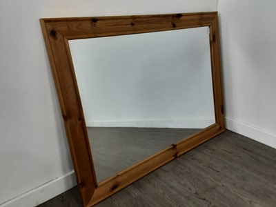 Lot 223 - A PINE FRAMED WALL MIRROR