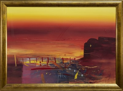 Lot 66 - RED SKIES, AN OIL BY CHRIS BUSHE