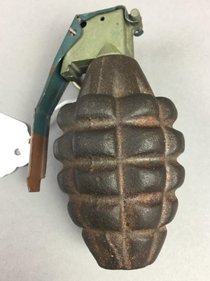 Lot 263 - A REPRODUCTION GERMAN HAND GRENADE AND A FRAG GRENADE