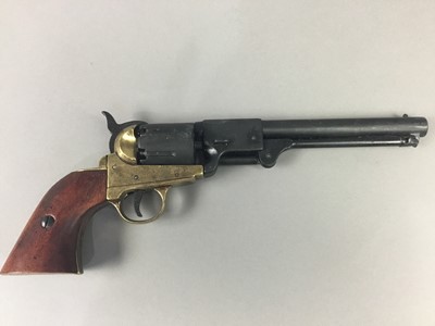 Lot 267 - FOUR REPRODUCTION REVOLVER PISTOLS, AND ANOTHER