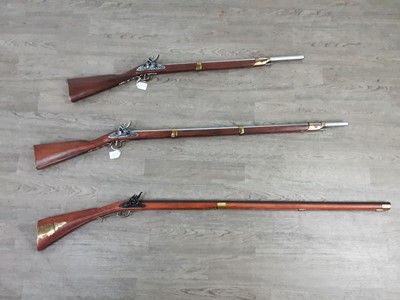 Lot 270 - THREE REPRODUCTION FLINTLOCK MUSKETS