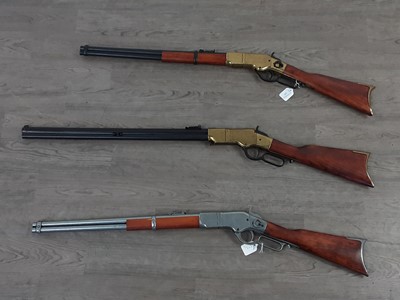 Lot 275 - A GROUP OF THREE REPRODUCTION RIFLES