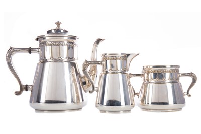 Lot 392 - A WMF ART NOUVEAU SILVER PLATED THREE-PIECE COFFEE SERVICE