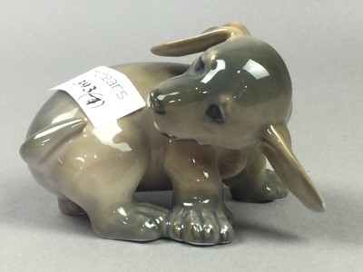 Lot 393 - A ROYAL COPENHAGEN PUPPY AND OTHER ITEMS