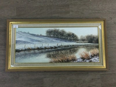 Lot 400 - WINTER SCENE, AN OIL BY IAN MCNAB