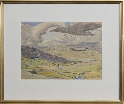 Lot 80 - DRUMMORE VIADUCT, BY GATEHOUSE, A WATERCOLOUR BY DAVID SASSOON