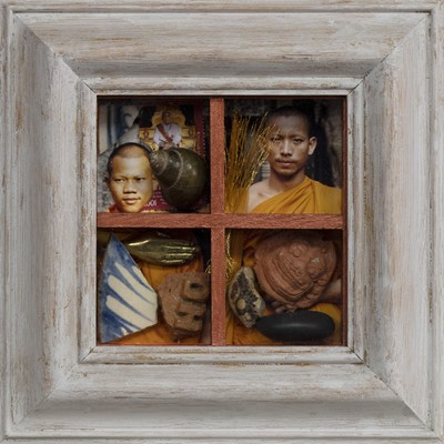 Lot 18 - CAMBODIAN BOX 2007, A MIXED MEDIA BY ANNE CHRISTIE