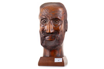 Lot 144 - THE BEARDED MAN, A WOOD SCULPTURE BY R CAMPBELL