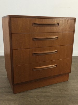 Lot 402 - A G-PLAN CHEST OF DRAWERS AND A BEDSIDE CHEST