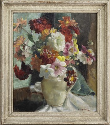 Lot 19 - STILL LIFE OF FLOWERS, AN OIL BY COLIN CAIRNS CLINTON CAMPBELL