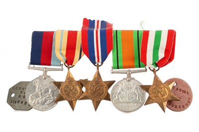 Lot 44 - WWII SERVICE MEDAL GROUP AWARDED TO THOMAS ARMSTRONG