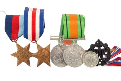 Lot 45 - A WWII SERVICE MEDAL GROUP AWARDED TO HUGH ARMSTRONG