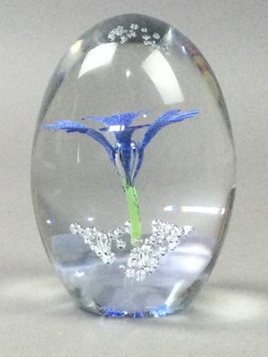 Lot 361 - A DAUM FRANCE PAPERWEIGHT AND TWO CERVES FIGURES