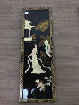 Lot 368 - A PAIR OF CHINOISERIE LACQUERED PANELS