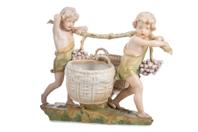 Lot 374 - A ROYAL VIENNA WAHLISS GROUP OF TWO CHERUBS