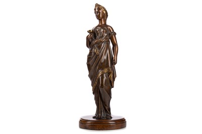 Lot 372 - A VICTORIAN BRONZE AND PARCEL GILT FIGURE OF CIRCE
