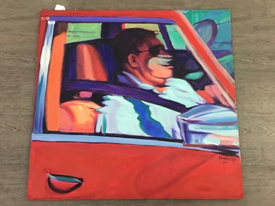 Lot 378 - LAFFING AT SPEED, AN OIL BY CLIFFORD HANLEY