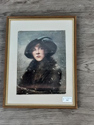 Lot 383 - PASTEL PORTRAIT OF A WOMAN