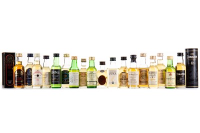 Lot 54 - 18 ASSORTED WHISKY MINIATURES - INCLUDING TALISKER 10 YEAR OLD MAP LABEL