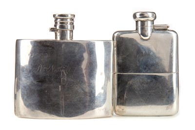 Lot 166 - TWO SILVER HIP FLASKS