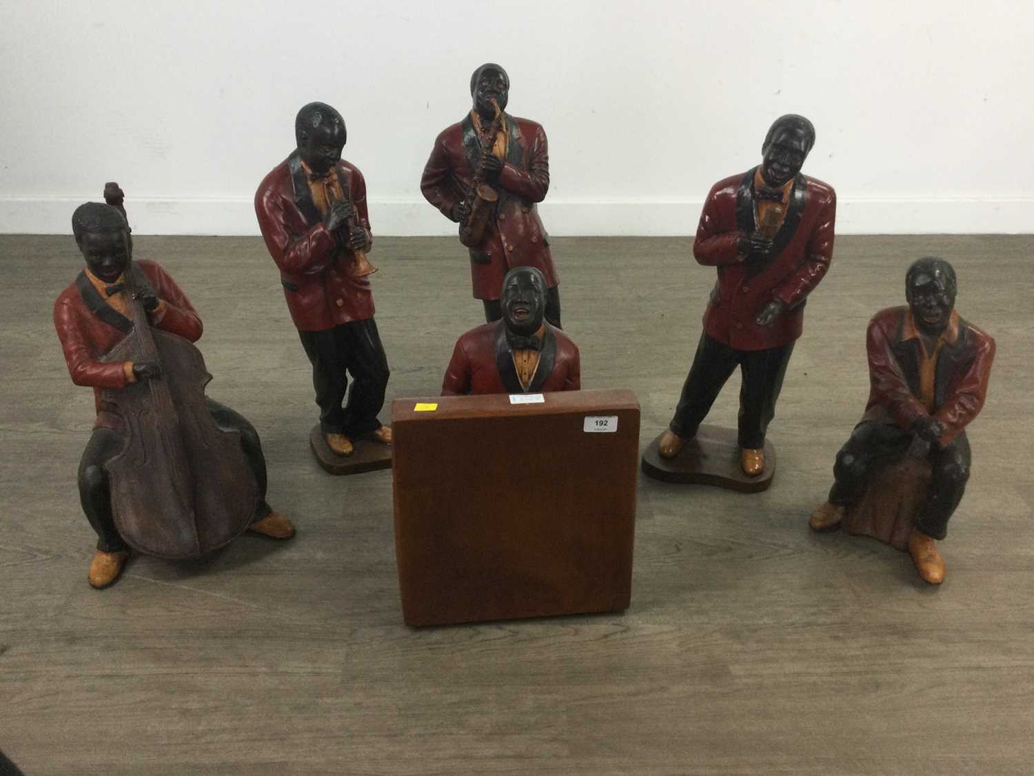 Lot 428 - A GROUP OF SIX RESIN JAZZ BAND FIGURES