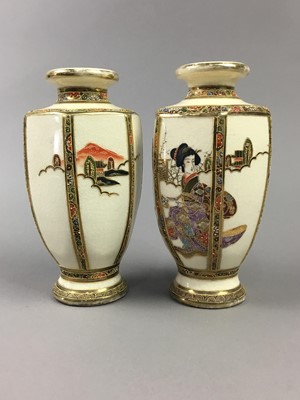 Lot 454 - A PAIR OF SATSUMA VASES AND OTHER VASES