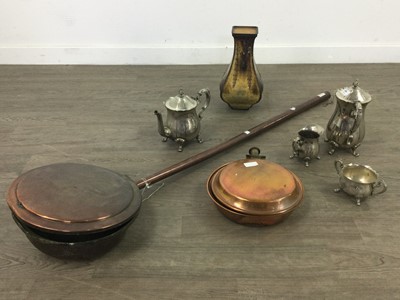 Lot 308 - A GROUP OF PLATED AND BRASS WARE