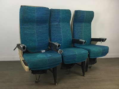 Lot 387 - A ROW OF THREE BOEING 707 PASSENGER SEATS