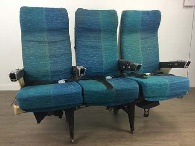 Lot 389 - A ROW OF THREE BOEING 707 PASSENGER SEATS