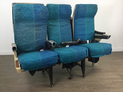 Lot 390 - A ROW OF THREE BOEING 707 PASSENGER SEATS