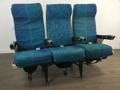 Lot 390a - A ROW OF THREE BOEING 707 PASSENGER SEATS