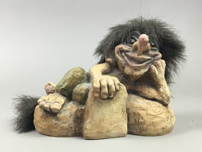 Lot 462 - TWO NORWEIGIAN TROLL FIGURES AND OTHER OBJECTS