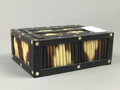 Lot 463 - A PORCUPINE QUILL BOX AND OTHER ITEMS