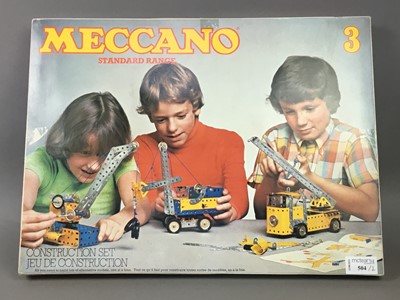 Lot 504 - MECCANO 3 BOXED CONSTRUCTION SET