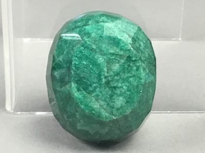 Lot 532 - **A CERTIFICATED TREATED UNMOUNTED EMERALD