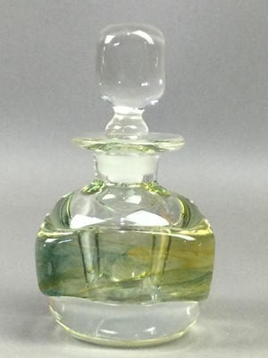 Lot 558 - A CAITHNESS GLASS 'MISTY' PERFUME BOTTLE, AND A CARVING
