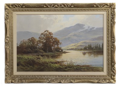 Lot 298 - LOCH LONG, AN OIL BY WILLIAM MCGREGOR