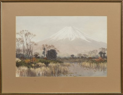 Lot 308 - MOUNT FUJI, A WATERCOLOUR BY TOKASABURO KOBAYASHI