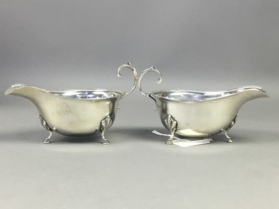 Lot 581 - A PAIR OF SILVER SAUCE BOATS