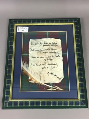 Lot 584 - ROBERT BURNS INTEREST - ASSORTED ITEMS