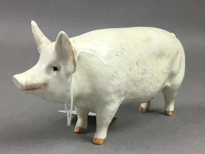 Lot 623 - A BESWICK WALL CHAMPION PIG AND FURTHER CERAMICS