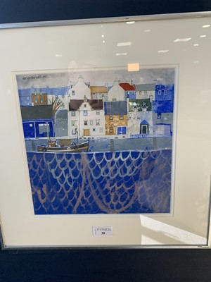 Lot 38 - BLUE HARBOUR, CRAIL, A MIXED MEDIA BY GEORGE BIRRELL