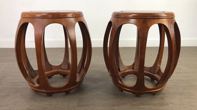 Lot 614 - A PAIR OF CHINESE HARDWOOD PLANT STANDS
