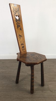 Lot 618 - A POKERWORK SPINNING CHAIR