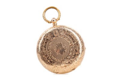 Lot 818 - A LADY'S GOLD OPEN FACE FOB WATCH