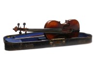 Lot 1021 - 19TH CENTURY GERMAN VIOLIN with curled...