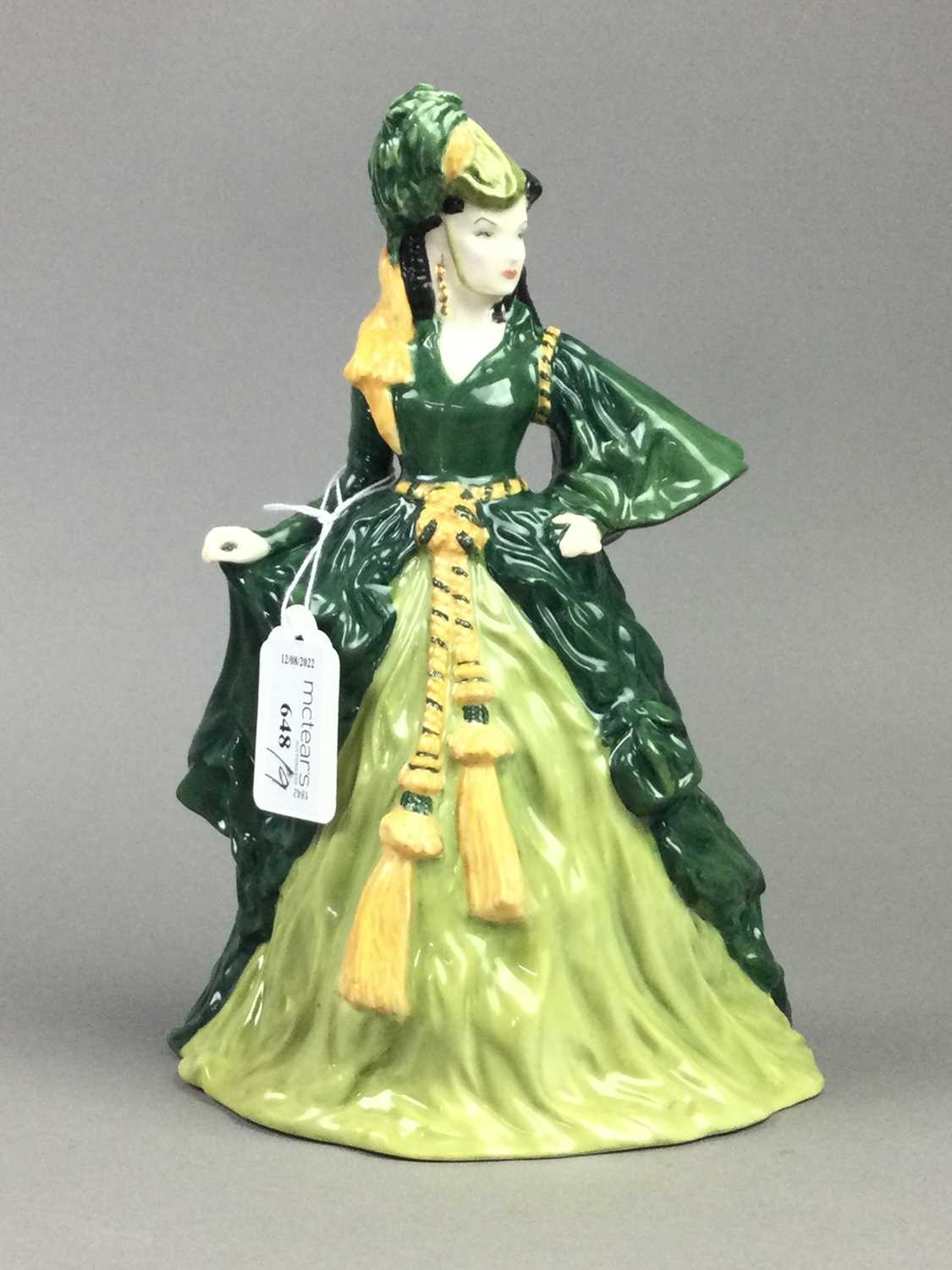 Lot 648 - A ROYAL DOULTON FIGURE OF 'GONE WITH THE WIND' AND EIGHT OTHERS